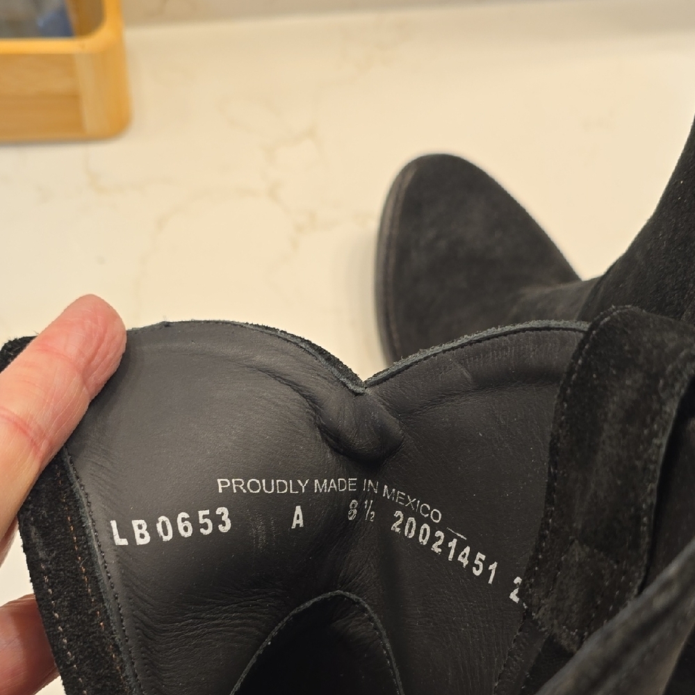 Lane Plain Jane Black Suede Ankle Boots - Picture 10 of 10